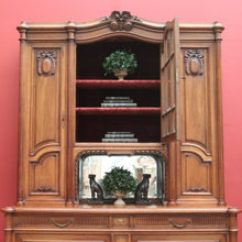 Load image into Gallery viewer, x SOLD Antique Walnut Bookcase, French China Cabinet 2 Height Sideboard Buffet Cabinet B10456