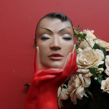 Load image into Gallery viewer, x SOLD Christian Dior Paris Glove Face Mannequin, 1930-1950 Shop Display Mannequin Red B10478