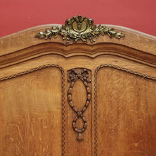 Load image into Gallery viewer, x SOLD Double Bed, Antique French Oak and Gilt Brass Bed, Tunbridge Ware, Slats incl. B10466