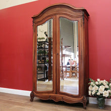 Load image into Gallery viewer, x Sold Antique French Armoire French Walnut Bevelled Mirror Linen Press Storage Cabinet B10872