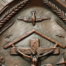 Load image into Gallery viewer, x SOLD Large Copper Hanging Plaque Of Christ, 3D Copper Religious Home Blessing Plate B10819