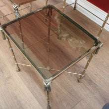 Load image into Gallery viewer, x SOLD Nesting Tables, Set of Three Vintage Italian Brass and Glass Faux Bamboo Tables B11236