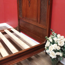 Load image into Gallery viewer, x SOLD Antique French Walnut and Cane Insert Double Bed. Antique French Bed with Slats B10844`