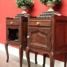 Load image into Gallery viewer, x SOLD A Set of Vintage French Oak Bedside Cabinets, Bedside Tables Lamp Side Tables B10563