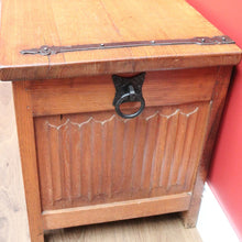 Load image into Gallery viewer, x SOLD Antique Vintage French Trunk, Church Theme Chest or Blanket Box, Toy Show Box B10631