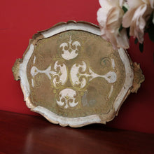 Load image into Gallery viewer, x SOLD Vintage Florentine Italian Serving Tray in Cream and Gold Tones. B9976