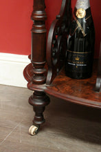 Load image into Gallery viewer, x SOLD Antique Music Canterbury, English Burr Walnut Book Stand, Magazine Holder Rack. B8737