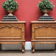 Load image into Gallery viewer, x SOLD Pair of Vintage French Bedside Tables, or Lamp Tables, Side Tables, or Cupboards B10930