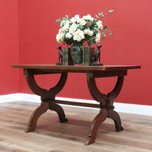 Load image into Gallery viewer, x SOLD Antique French Oak Table, Foyer Entry Table, Desk. Cross Pedestal Dining Table B10561