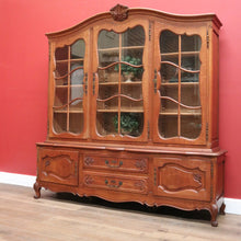 Load image into Gallery viewer, X SOLD Antique Vintage French Oak Bookcase or China Cabinet, Glass Door, and Drawers. B11270