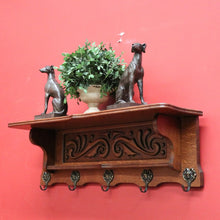 Load image into Gallery viewer, x SOLD Coat Rack, Vintage French Wall Hanging Coat Scarf, Hat Umbrella Rack Brass Hooks B10494