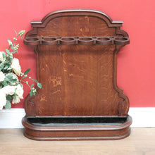 Load image into Gallery viewer, x SOLD Antique French Umbrella Holder, French Oak 5 Hole Umbrella, Cane Walking Stick B10577