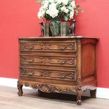 Load image into Gallery viewer, x SOLD Antique French Chest of Drawers, Oak 3 Drawer Hall Cabinet, Foyer Chest Drawers B10572