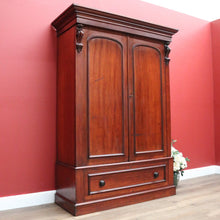 Load image into Gallery viewer, x SOLD Antique Australian Cedar Gentleman's Press, 2 Door Wardrobe Blanket Box Base B10741
