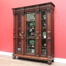 Load image into Gallery viewer, x SOLD Antique Dutch Bookcase, Oak and Glass Door Bookcase, China Display Cabinet B11068