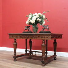 Load image into Gallery viewer, x SOLD Antique French Desk, Stretcher Base Desk or Table for Four. Antique Office Desk B10870