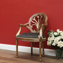 Load image into Gallery viewer, x SOLD Vintage Italian Gilt Timber Bedroom Chair, Armchair, Hall Chair, Lounge Chair B10803
