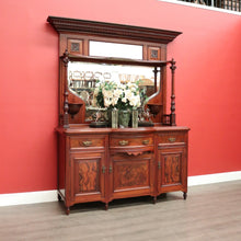 Load image into Gallery viewer, x SOLD Antique English Sideboard, Walnut Mirror Back Sideboard Cabinet Cupboard. B9875