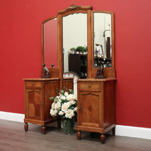 Load image into Gallery viewer, x SOLD Dressing Table, Antique French Oak and Bevelled Mirror Dressing Table Dresser B10469