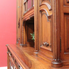 Load image into Gallery viewer, x SOLD Antique Walnut Bookcase, French China Cabinet 2 Height Sideboard Buffet Cabinet B10456