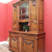 Load image into Gallery viewer, x SOLD Antique Walnut Bookcase, French China Cabinet 2 Height Sideboard Buffet Cabinet B10456