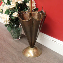 Load image into Gallery viewer, x SOLD Brass and Copper Umbrella Holder, 6 Section Walking Stick Holder Umbrella Stand. B10123
