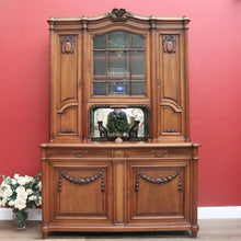 Load image into Gallery viewer, x SOLD Antique Walnut Bookcase, French China Cabinet 2 Height Sideboard Buffet Cabinet B10456