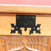 Load image into Gallery viewer, x SOLD Antique Vintage French Trunk, Church Theme Chest or Blanket Box, Toy Show Box B10631