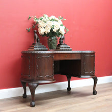 Load image into Gallery viewer, x SOLD Antique English Mahogany Desk, Kidney Shaped Ladies Desk Office Desk with Drawer B10787