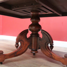 Load image into Gallery viewer, x SOLD Antique English Victorian Mahogany Supper Dining Table on Single Pedestal Tri Leg Base B10713