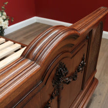 Load image into Gallery viewer, x SOLD Antique French Walnut and Cane Insert Double Bed. Antique French Bed with Slats B10844`