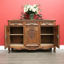 Load image into Gallery viewer, x SOLD Antique French Oak Sideboard, French 3 Door 3 Drawer Sideboard Cabinet Cupboard B10318