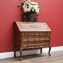 Load image into Gallery viewer, x SOLD Antique French Oak Desk, French Oak Two Drawer Drop Front Writing Bureau Desk B11045