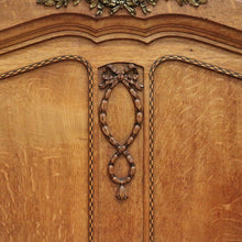 Load image into Gallery viewer, x SOLD Double Bed, Antique French Oak and Gilt Brass Bed, Tunbridge Ware, Slats incl. B10466