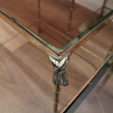 Load image into Gallery viewer, x SOLD Nesting Tables, Set of Three Vintage Italian Brass and Glass Faux Bamboo Tables B11236