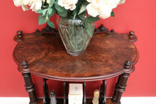 Load image into Gallery viewer, x SOLD Antique Music Canterbury, English Burr Walnut Book Stand, Magazine Holder Rack. B8737