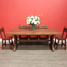 Load image into Gallery viewer, x SOLD Antique French Oak Dining Table. Oak Twin Pedestal Table Kitchen Dining Table. B10241