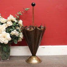 Load image into Gallery viewer, x SOLD Brass and Copper Umbrella Holder, 6 Section Walking Stick Holder Umbrella Stand. B10123