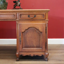 Load image into Gallery viewer, x SOLD Antique French Oak Desk, Office Desk, Free Standing Twin Pedestal Desk B10909