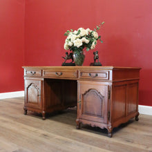 Load image into Gallery viewer, x SOLD Antique French Oak Desk, Office Desk, Free Standing Twin Pedestal Desk B10909