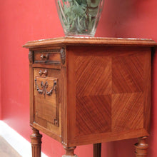 Load image into Gallery viewer, x SOLD Antique French Walnut and Marble Top Lamp Table, Bedside Cabinet, Bedside Tables B10836
