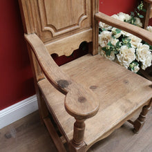 Load image into Gallery viewer, x SOLD Pair Antique French Oak Armchairs, Arm Chairs, Hall Chairs Dining Table Carvers B11199