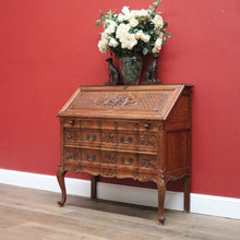 Load image into Gallery viewer, x SOLD Antique French Oak Desk, French Oak Two Drawer Drop Front Writing Bureau Desk B11045