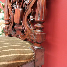 Load image into Gallery viewer, x SOLD Antique French Oak Carved Back Prayer hallway Chair, Kneeler,Church Prie Dieu B10693