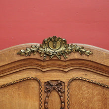 Load image into Gallery viewer, x SOLD Double Bed, Antique French Oak and Gilt Brass Bed, Tunbridge Ware, Slats incl. B10466