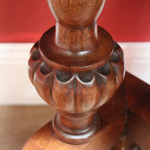 Load image into Gallery viewer, x SOLD French Pair of Oak Double Pedestal Carved Apron Hall Lamp Side or Bedside Tables B10694