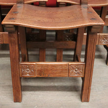 Load image into Gallery viewer, x SOLD Set of 6 Dining Chairs, 6 Antique French Oak Saddle Seat Kitchen Dining Chairs. B10242
