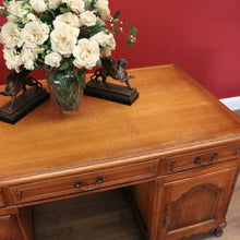 Load image into Gallery viewer, x SOLD Antique French Oak Desk, Office Desk, Free Standing Twin Pedestal Desk B10909