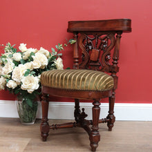 Load image into Gallery viewer, x SOLD Antique French Oak Carved Back Prayer hallway Chair, Kneeler,Church Prie Dieu B10693