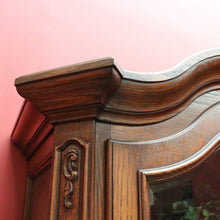 Load image into Gallery viewer, x SOLD Antique French Oak Bookcase, Bevelled Glass Single Door Display or China Cabinet B10658